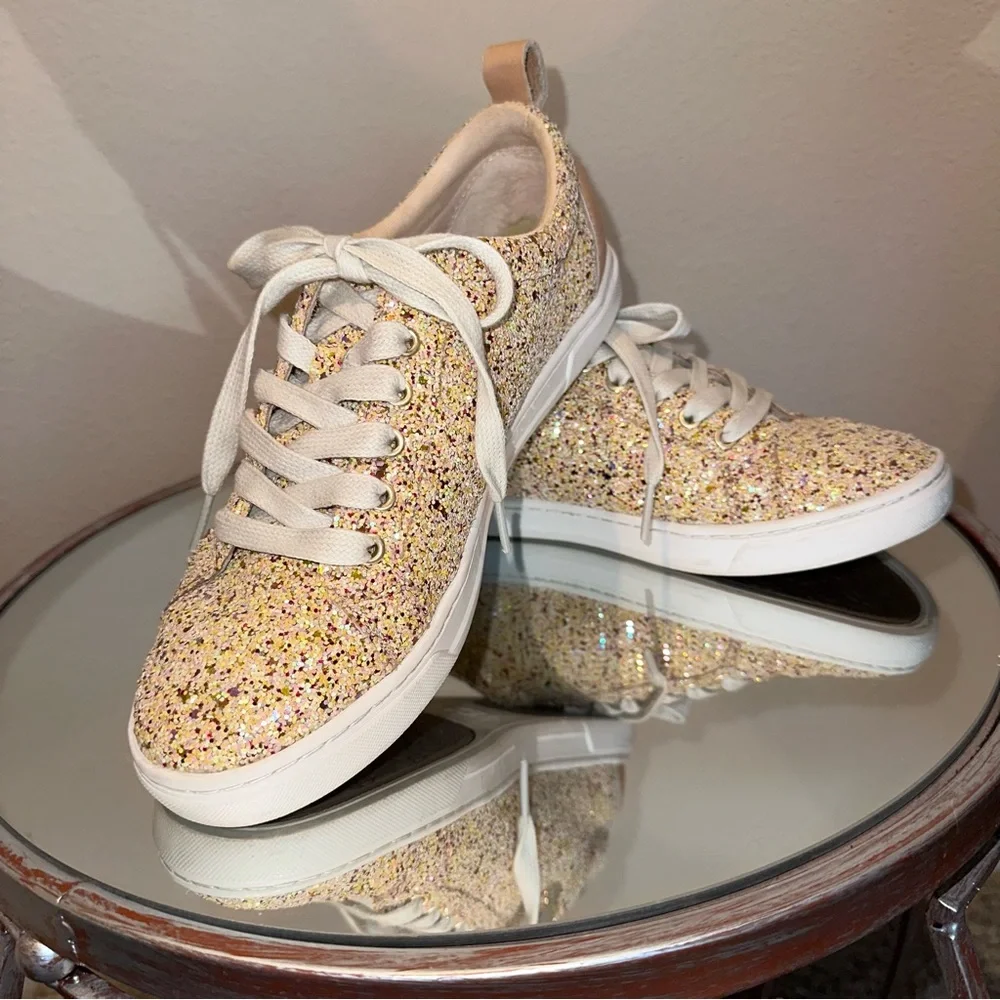 UGG- Karine Chunky Glitter Gold Sneakers, size 7.5 - Picture 3 of 9